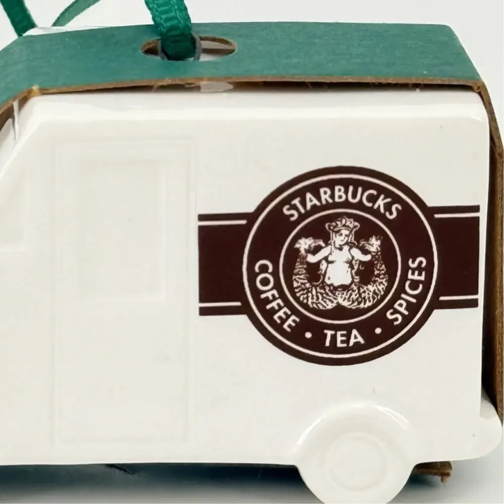 Starbucks 2016 Delivery Truck Christmas Ornament Old Siren Logo Throwback